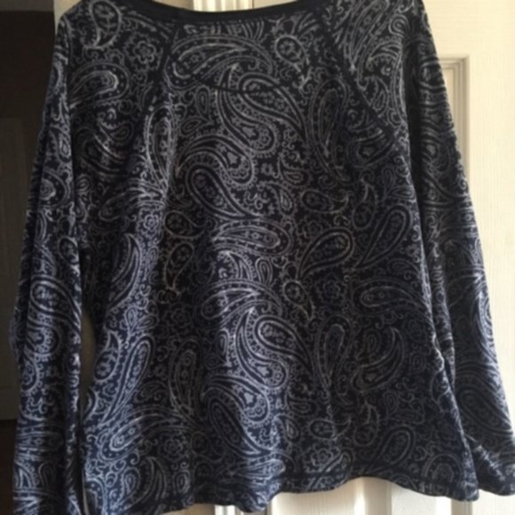 Chaps Denim blue scoop neck top XL - Picture 2 of 3